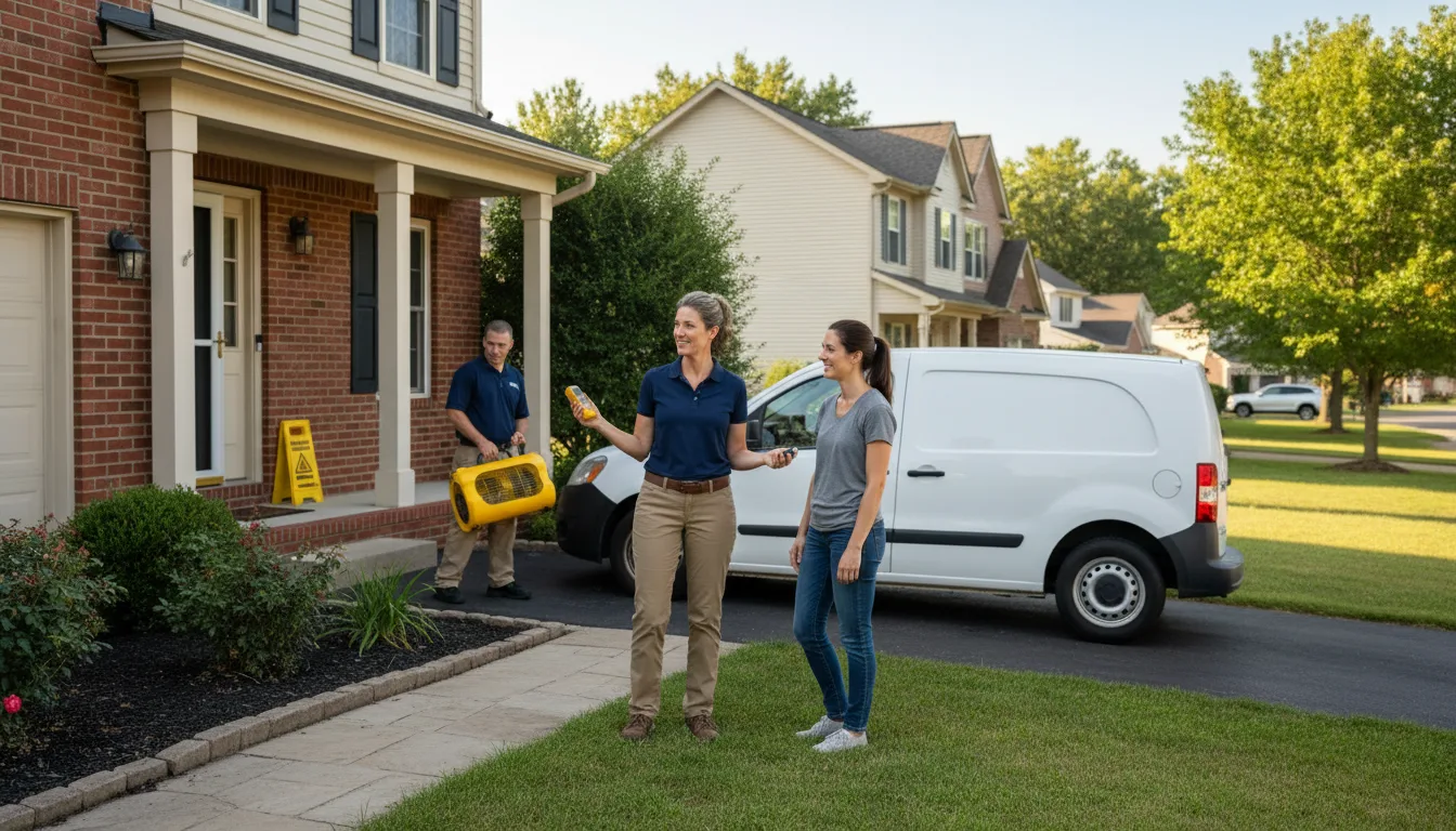 Residential water damage restoration in Middletown, IL